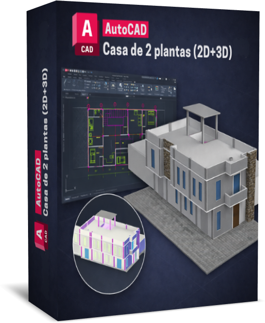 AutoCAD Casa de 2 plantas 2D y 3D