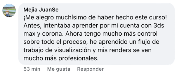 10 testimonio 3ds max + corona-architecpro